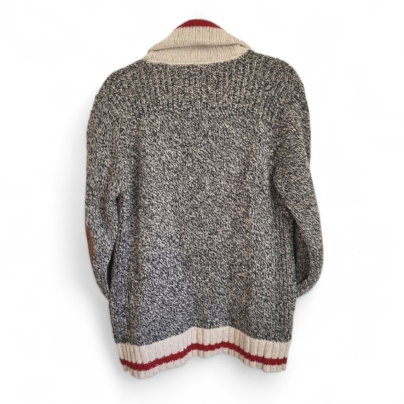 Roots Sweaters Roots Cabin Shawl Cardigan Salt And Pepper Wool Mens